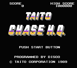 Taito Chase H.Q. — Title screen